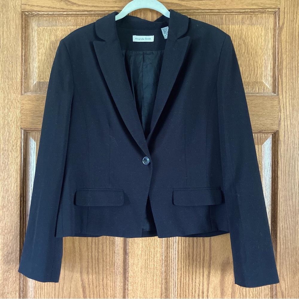 5/$15 Amanda Smith Single-Button Black Suit Jacket 12